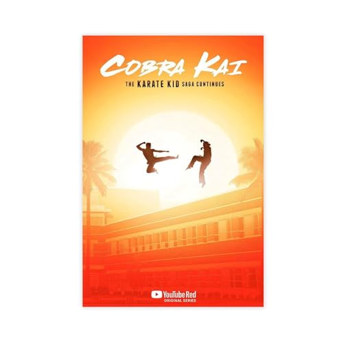 FKBALCZ Cobra Kai Season 2 - Movie Poster Canvas Poster Wall Art Decor Print Picture Paintings for Living Room Bedroom Decoration 12x18inch(30x45cm)