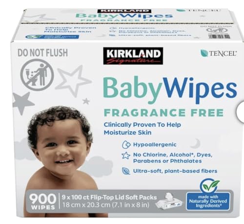 Image of Kirkland Signature Baby Wipes, Unscented Ultra Soft, 900 Count