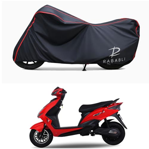 Image of Waterproof Bike Body Cover Compatible for | EeVe Wind | Taffeta Fabric, Red Piping Design, Bottom Elastic Fit | Dustproof, Sun UV & Rain Protection for All Bikes