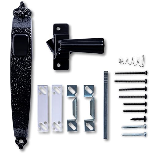 Wright Products - Colonial Tie Down Push Button Door Latch for Screen and Storm Doors, Black