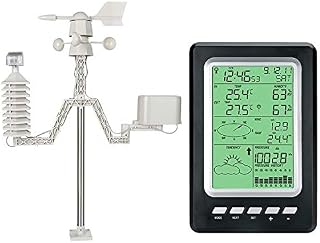Weather Station, Professional Solar Weather Forecast Station with Wireless 433 Mhz, Agriculture, Garden, Balcony, Home, Temperature and Humidity Meter, Wind Speed