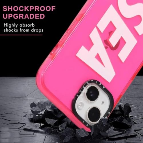 Image of for iPhone 15 Plus SEA Case Transparent, Grip Case Silicon Slim Fit Shock-Absorbing TPU Bumper & Anti-Yellowing Clear Protective Back Cover for iPhone 15 Plus (Pink,01)