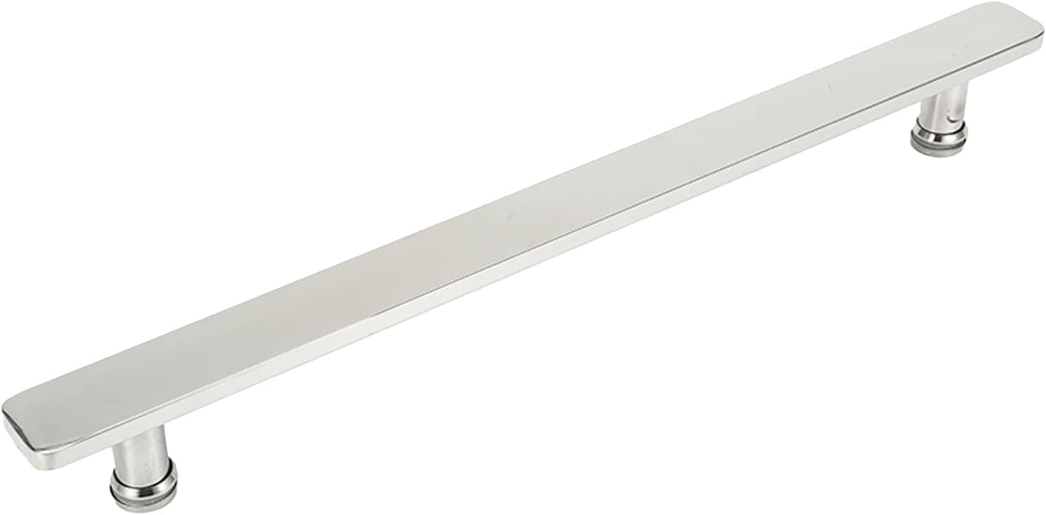 Pull Push Door Handles,Stainless Steel Polished Chrome Finish Single-Sided Glass Door Pull Handle Hole Center Spacing 440mm (Size : 440mm)