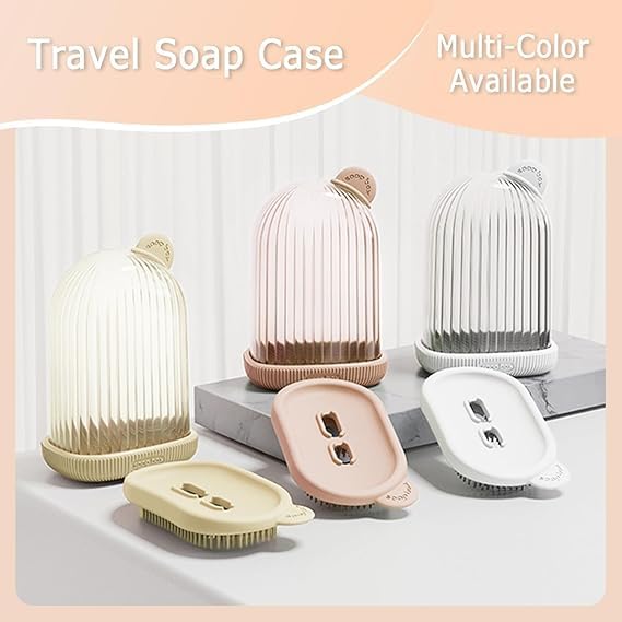 Image of Birdcage Design Hair Brush with Storage Case, Pink and Grey,