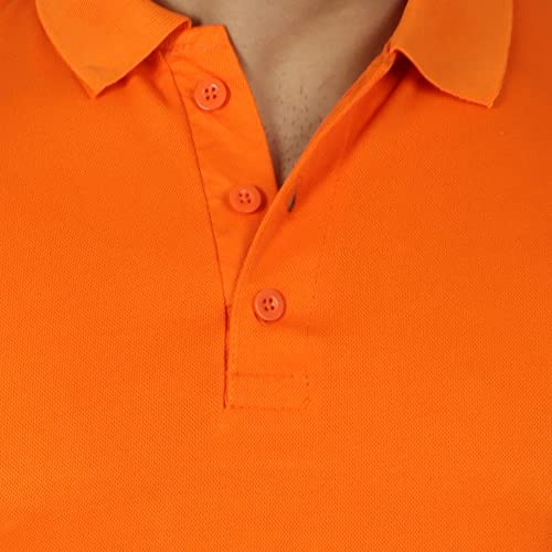Image of Regular Fit Solid Men Polo Neck Collar T-Shirt Pack of 1 Orange