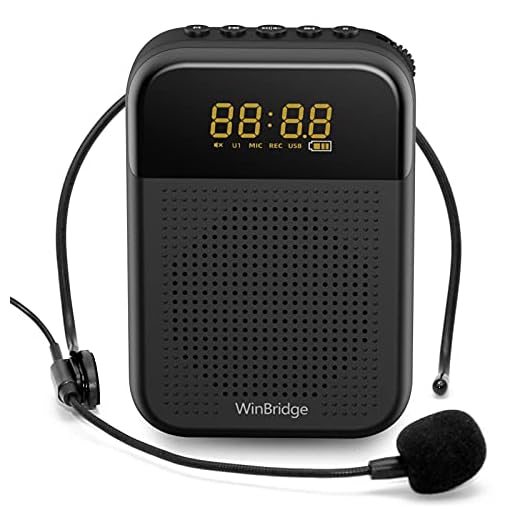 WinBridge Voice Amplifier Portable Speaker with Wired Microphone Headset 16W | 2500mAh Larger Capacity Mini Pa System Support Bluetooth | Record | Mute | LED Display for Teachers S209
