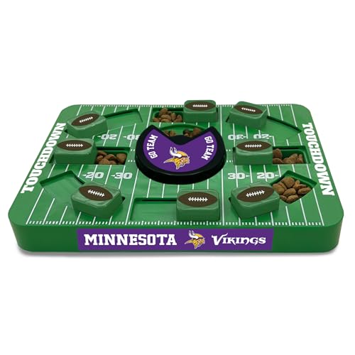 Image of Pets First NFL Minnesota Vikings Large Puzzle Toy for Dogs, Slow Feeder Board for Pets, New Bigger Size, Interactive Doggie Treat Toy