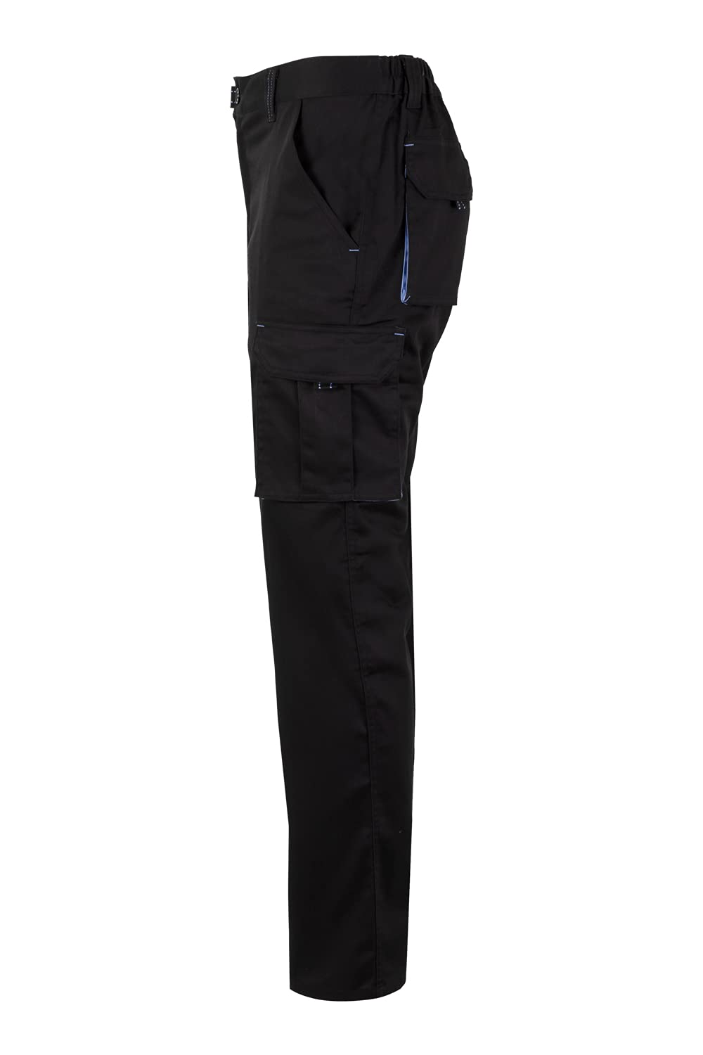 Velilla 103024S; Stretch-Hose mit mehreren Taschen; Farbe Schwarz und Himmelblau; Größe 36