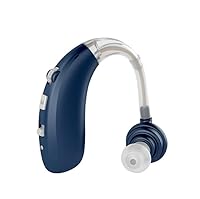 Discoball Wiederaufladbarer Sound Enhance Device, Digital Noise Cancelling Kopfhörer, Einstellbare Sprachverstärkung Kopfhörer für Senioren & Erwachsene (Blau, Ohne Bluetooth-Funktion)