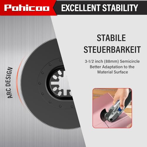 Pohicoo 116 Teiliges Multitool Sägeblatt Set, Oszillationswerkzeug Zubehör mit Universelle Schnittstelle für Holz, Kunststoff, Metall, Kompatibel mit Einhell Makita DTM51Z Dremel Parkside und mehr