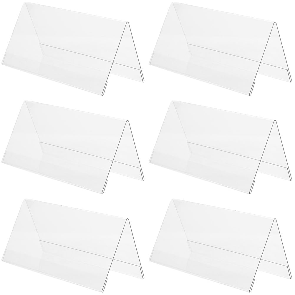 Amazon.co.jp: SEWACC 卓上名札 三角V字カード立て 6個セット 15×8×8cm