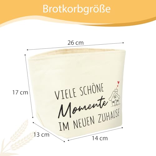 MEJOSER Einzugsgeschenke Wohnung Haus Brötchenkorb Einweihungsgeschenk Brot und Salz Geschenk zum Einzug Umzug Brottasche Brotkorb aus Stoff