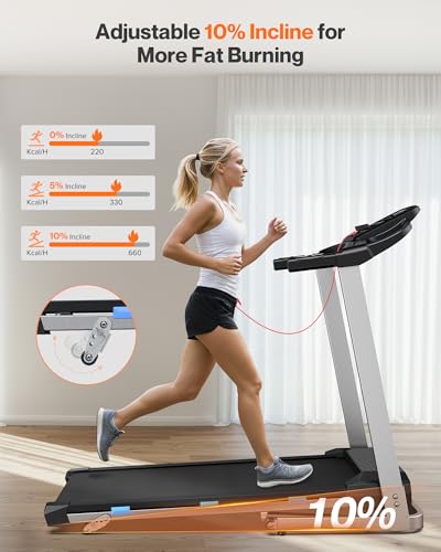 Cardirun Folding Treadmill with Incline, 3.5 HP Quiet Treadmills for Home with 400 lbs Weight Capacity, Incline Treadmill with Pulse Sensor and Bluetooth Speaker, LED Screen, App, Space-Saving Design - Image 6