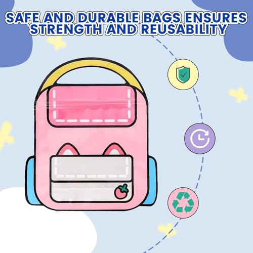 Image of The Cubby Cart Pack of 15 Backpack-Shaped Return Gift Pouches for Kids | Party Favor Bags for Birthday, Diwali, Rakhi, Kanjak | Goodie Bags (21x18cm) (Red)