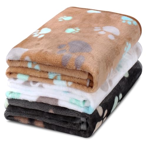 Hundedecke Katzendecke, 77 x 55 cm Weiche Haustierdecke Waschbar, Flanell Haustier Decken für kleine Hunde und Katzen, weiche und warme Schlafmatte...