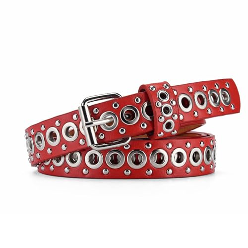 Y2k Punk Studded PU Leather Belt for Jeans Fashion Goth Emo Grunge Rock Alt Y2k Accessories Western Cowgirl Clothes