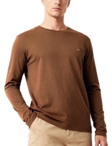 Image of DAMENSCH Fluid Full Sleeve T Shirt for Men; Cotton Stretch Tshirt for Man; No-Fade Colours Casual Shirts; Super Soft Fabric T Shirt for Men Cotton