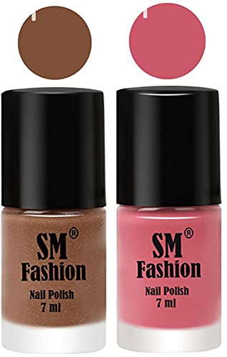 Image of Long Lasting Nail Polish | Nail Paint Combo 7 ml Each) - Set of 2 Tan-Nude Pink