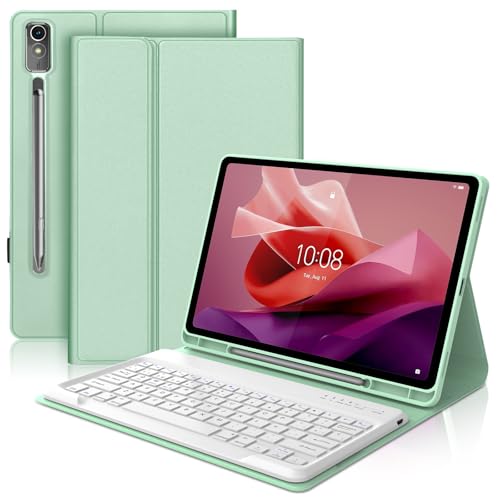 Funda teclado Lenovo Tab P12 12.7 TB370FU 2023 teclado español bluetooth extraíble color verde