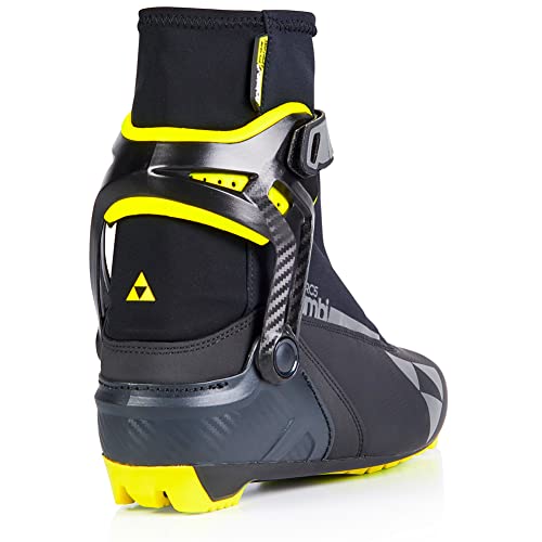 Fischer Unisex Winter Sports Cross Country Skiing Light Race Secure Fit Lace Up Rc5 Combi Boots, Black/Yellow, 45 #TOP1