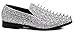 SPK09 Men's Vintage Spike Dress Loafers Slip On Fashion Shoes Classic Tuxedo Dress Shoes (13 D(M) US, Silver (New))