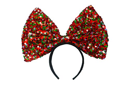 Christmas Sequin Bowknot Headband. Sequin Bowknot Hair Accessory for Christmas.