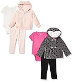 Carter's baby girls 2-pack 3-piece Set Cardigan Sweater, Pink Ears/Black Dots, 9 Months US