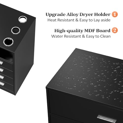 Salon-Station-Free-Standing-Cabinet-Barber-Hair-Styling-Stations-Beauty-Dresser-Spa-Bathroom-Equipment-with-5-Drawers-1-Storage-Cabinet-3-Hair-Dryer-Holders-Black
