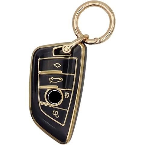 Elegananccy for BMW Key fob Cover Key Case Shell Rings for BMW 2 5 6 7 Series X1 X2 X3 X5 X6 X7 Premium Anti-dust Anti-Break Protection (Black) Cover