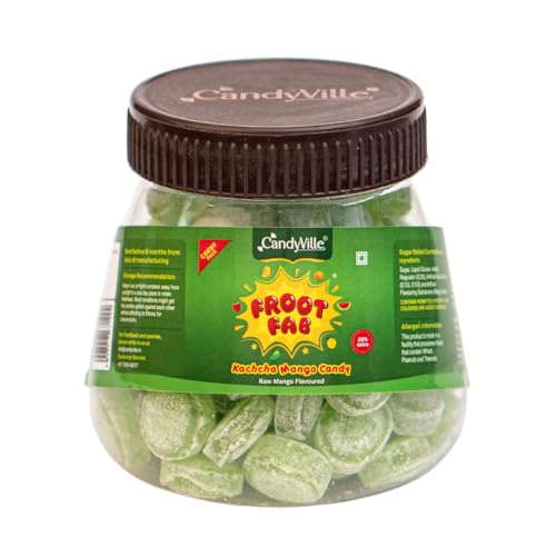 Image of CandyVille Frootfab Kachcha Mango Candy Jar (400 Gm) | Kachi Keri | Kaccha Aam | Raw Mango Flavoured Candy