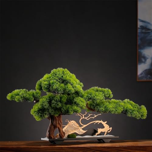Plantas artificiales decorativas con acabado realista, bonsái de interior sin riego 6