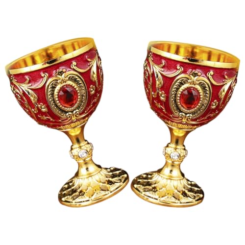 Artibetter Juego de 2 Vasos de Licor Retro de Metal 1 Onza Patrón Grabado para Bebidas y Regalos en Ambiente Doméstico
