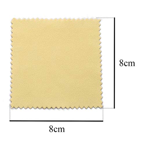Sevenwell 50Pcs Jewelry Cleaning Cloth Yellow Polishing Cloth For Sterling Silver Gold Platinum Small Polish Cloth 8X8Cm #TOP2