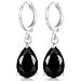Produktbild Crystalline Azuria Schwarz Tropfenform Ohrhänger Ohrringe mit Zirkonia Kristalle 18 kt Weiß Vergoldet für Damen