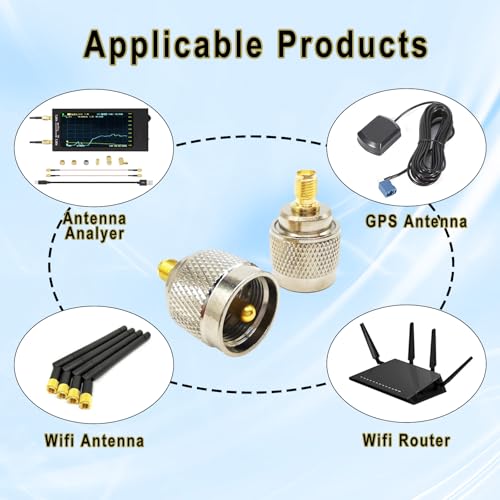 Adaptador coaxial SMA hembra a PL259 macho pack 2 piezas miniatura 4