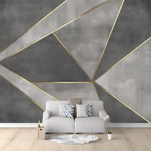 Fotomurales Abstracto Geométrico Gris 500x280 cm Papel Tapiz Fotográfico no tejido 3D Moderna Fondo De Pantalla Mural Decoración De Pared Sala Cuarto Oficina Salón
