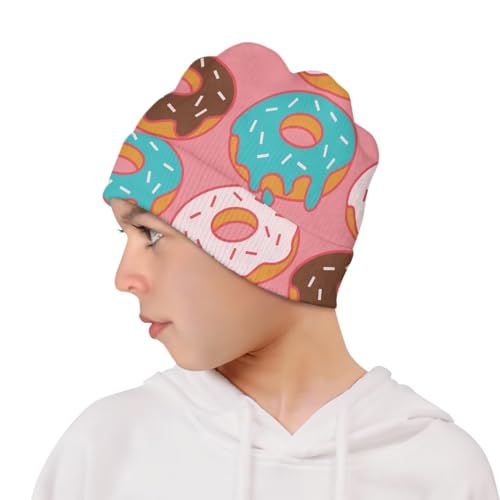 Funny Floral Animal Print Beanies for Boys Girls Chunky Warm Knitted Soft Winter Beanie Hats4