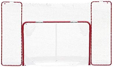 EZGoal Hockey Folding Pro Goal with Backstop and Targets, 2-Inch, Red/White