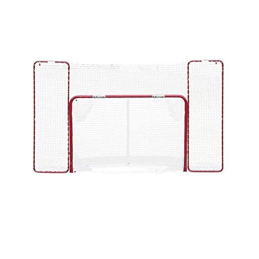 EZGoal Hockey Folding Pro Goal with Backstop and Targets, 2-Inch, Red/White