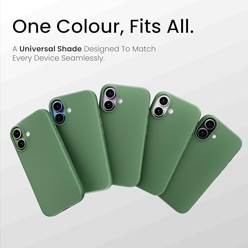 Image of CASEGEAR Silicone Snap Fit Back Cover Case Compatible with iPhone 17 | 8 Feet Drop Protection | Compatible with MagSafe | 360 Protection | Shockproof & Scratch Resistant | Moss Green