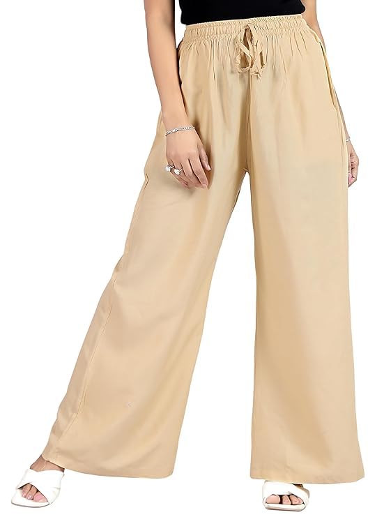 Image of Ultra Soft Premium Rayon Cotton Palazzo for Women and Girls, Regular Size, 15 Colours, Available in L, XL, 2XL, 3XL