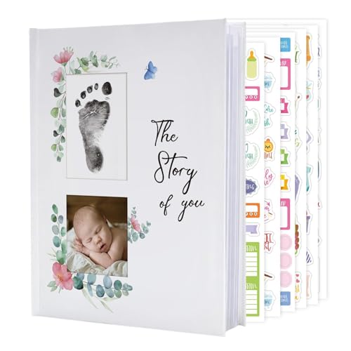 Libro de recuerdos del niño – Álbum de recuerdos de papel 29,2 x 22,2 x 2 cm | Diario del embarazo con páginas de registro de las etapas básicas, seguimiento del crecimiento del bebé,
