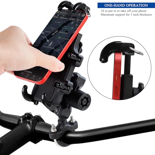 MOTOKER Anti-Vibration Dampener Motorcycle Phone Mount, One-Hand Operation Motorcycle Bike Phone Holder Holds 4.7"-7.1" Cell Phones on Handlebar, Cell Phone Holder for Bike Motorcycle Scooter ATV - Image 7