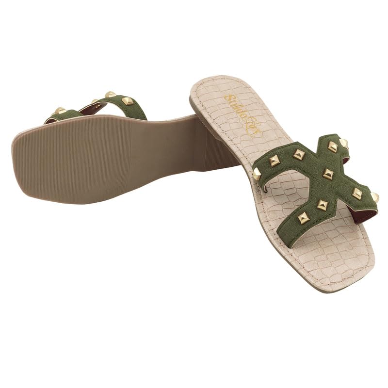 Image of Aurelia Studded Flat Slides