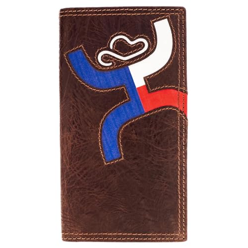 HOOEY Texican Texas Flag Inlay Rodeo Wallet (Brown/Red/White/Blue)