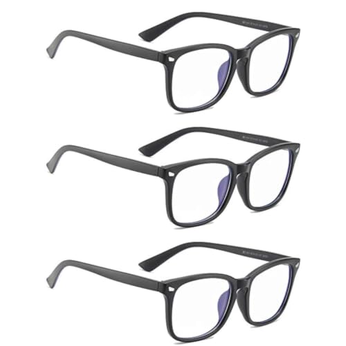 Image of Blue Light Blocking Computer Glasses for Men & Women, Square TR90 Lightweight Eyeglasses Frame, Anti Eye Strain UV Protection, Clear Lens for Gaming Office Reading