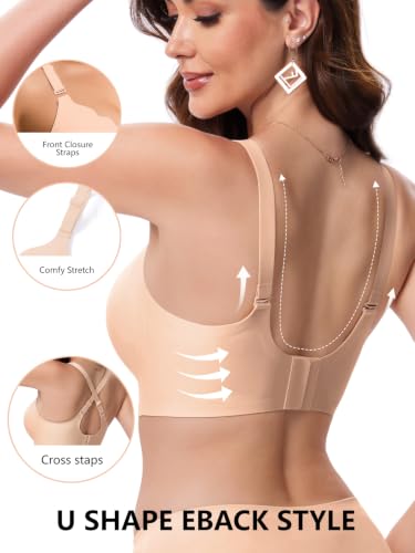 Image of COCOMARTS Jelly Bras for Women No Underwire Scalloped Wireless Push Up Bra