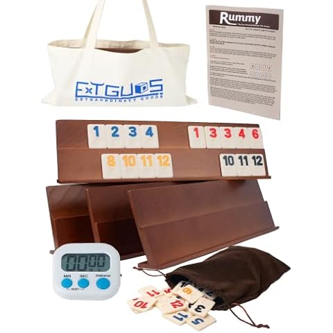 Extguds Deluxe Rummy Cube Game Set with Racks Cover