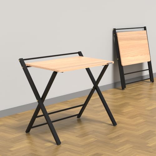 Image of InnoFur Meleti Folding Table for Home, Office, Study, Computer & Gaming | Foldable Desk with Engineered Wood Top | Multipurpose Work from Home Table | No Assembly Required | Regular, Walnut