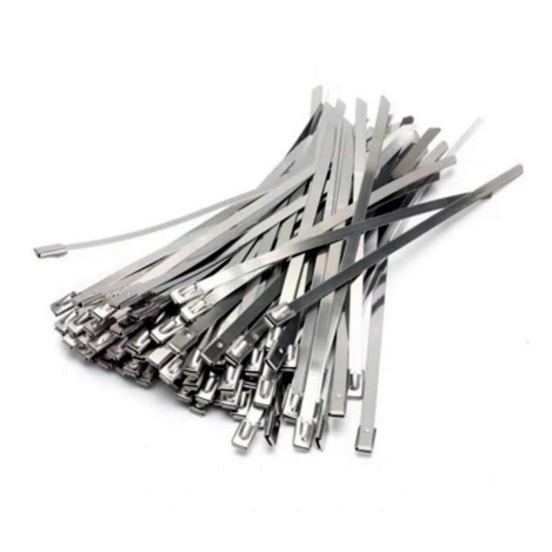 Samozamykające się opaski zaciskowe, Metalowe opaski kablowe, opaski zaciskowe ze stali nierdzewnej, opaski termiczne do rur indukcyjnych(20pcs,100mm)